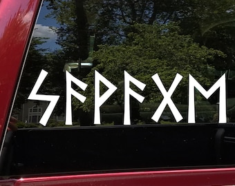 Savage in Elder Futhark Vinyl Decal - Viking Norse Mythology Heathen - Die Cut Sticker
