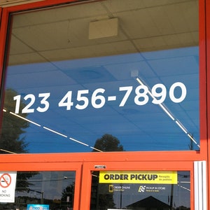 2-pack Phone Number Vinyl Numbers - Storefront Business Window Vehicle ...