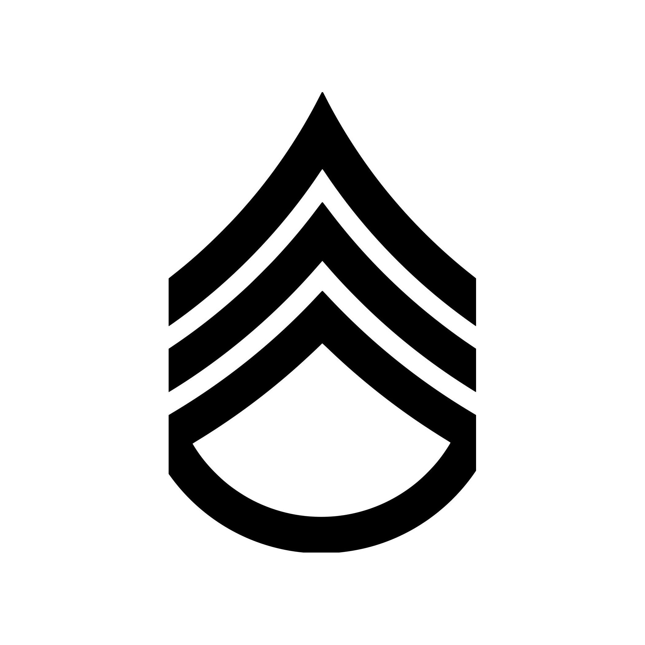 3 Inch US Army Rank SSG Staff Sergeant Chevron Shaped Sticker Decal