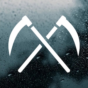 Crossed Scythes Vinyl Decal V2 - Grim Reaper Death - Die Cut Sticker