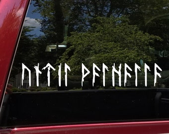 Until Valhalla in Norse Runes Vinyl Decal V2 - Viking Elder Futhark - Die Cut Sticker