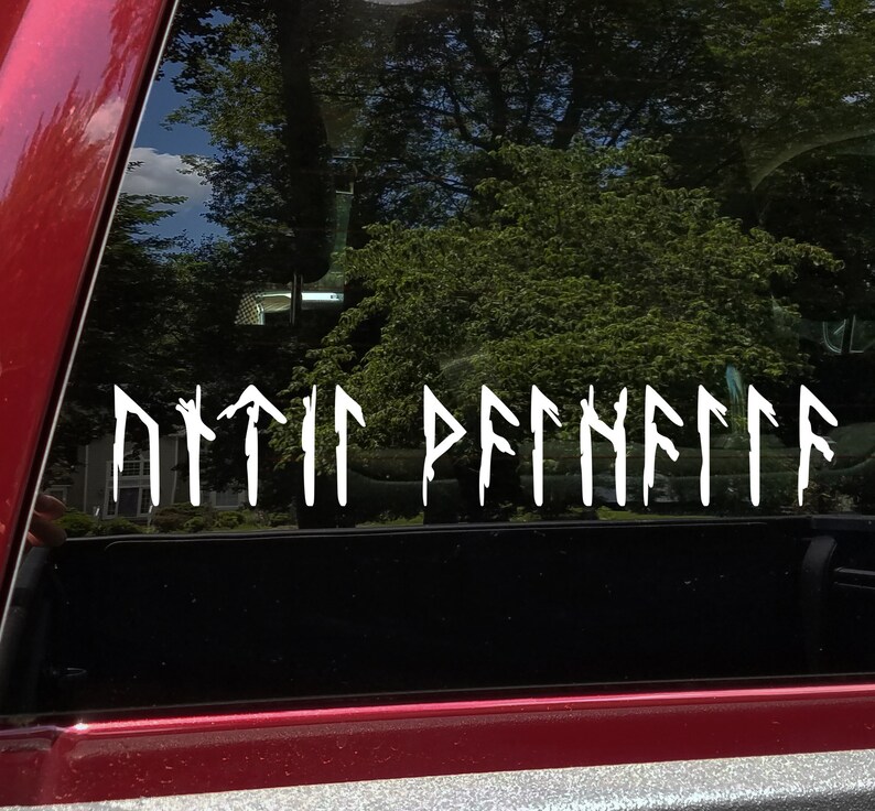 Cut Back Runes Until Valhalla in Norse Runes Vinyl Decal V2 - Viking Elder Futhark ...