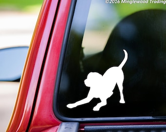 Labrador Retriever Vinyl Sticker - Puppy Dog Yellow Black Lab Playful - Die Cut Decal