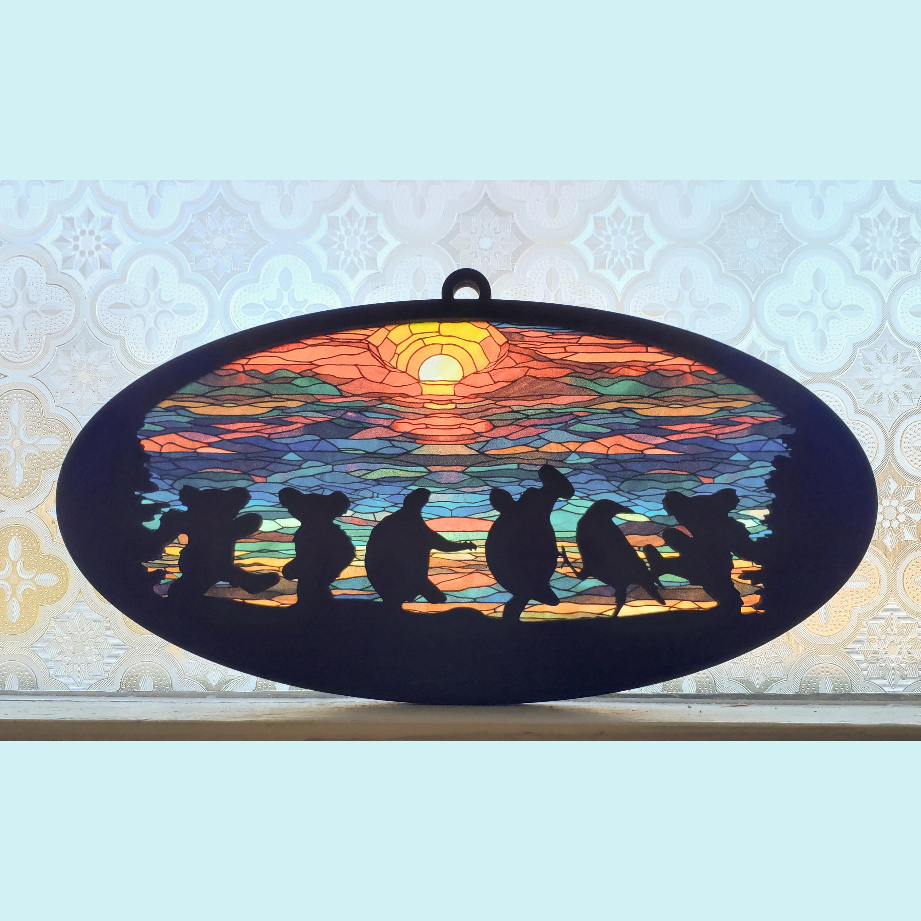 Moondance 8 inch Suncatcher V1 Dancing Bears Turtles Grateful Dead inspired Sunset Acrylic MDF