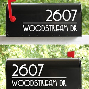 2-pack Mailbox Numbers and Address Vinyl Decals + 1&quot; for front - Street Home - Die Cut Stickers Copa