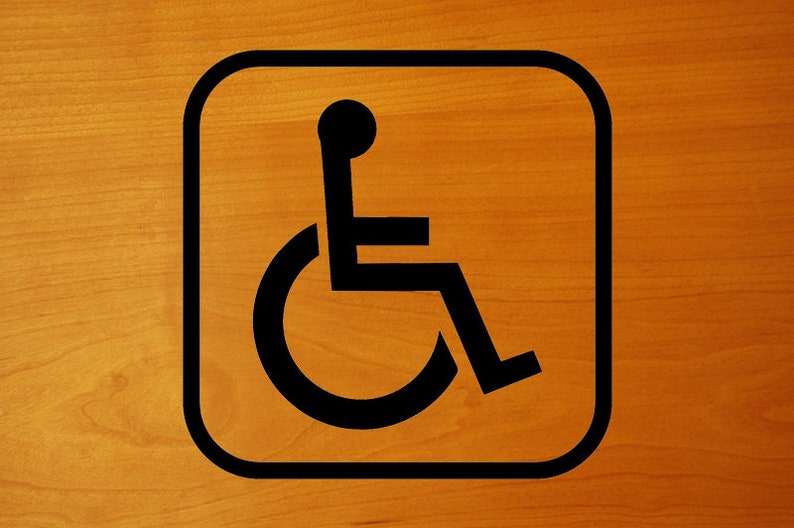 Handicap Accessible Bathroom Door Sign Vinyl Sticker Etsy