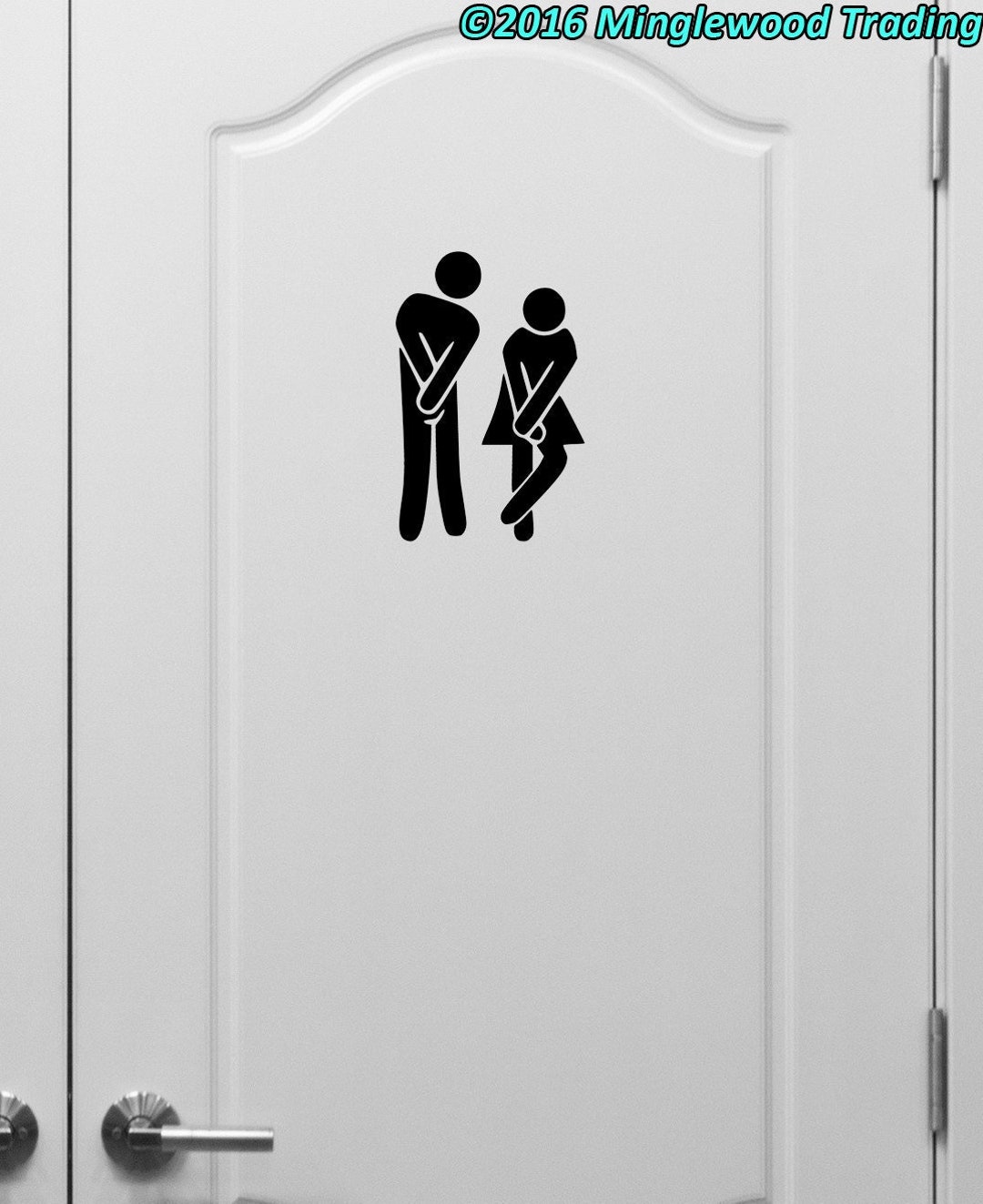 Bathroom People Vinyl Decal Sticker Door Sign Man Woman Restroom - Etsy