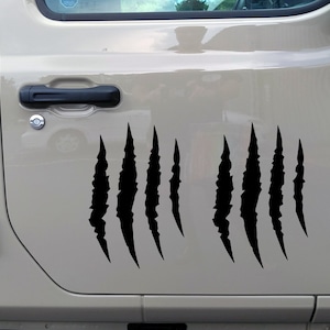 Claw Scratch Marks Vinyl Decal | Custom Color/Size  Halloween Decoration Vinyl Sticker For Hood Door Wall Window and More