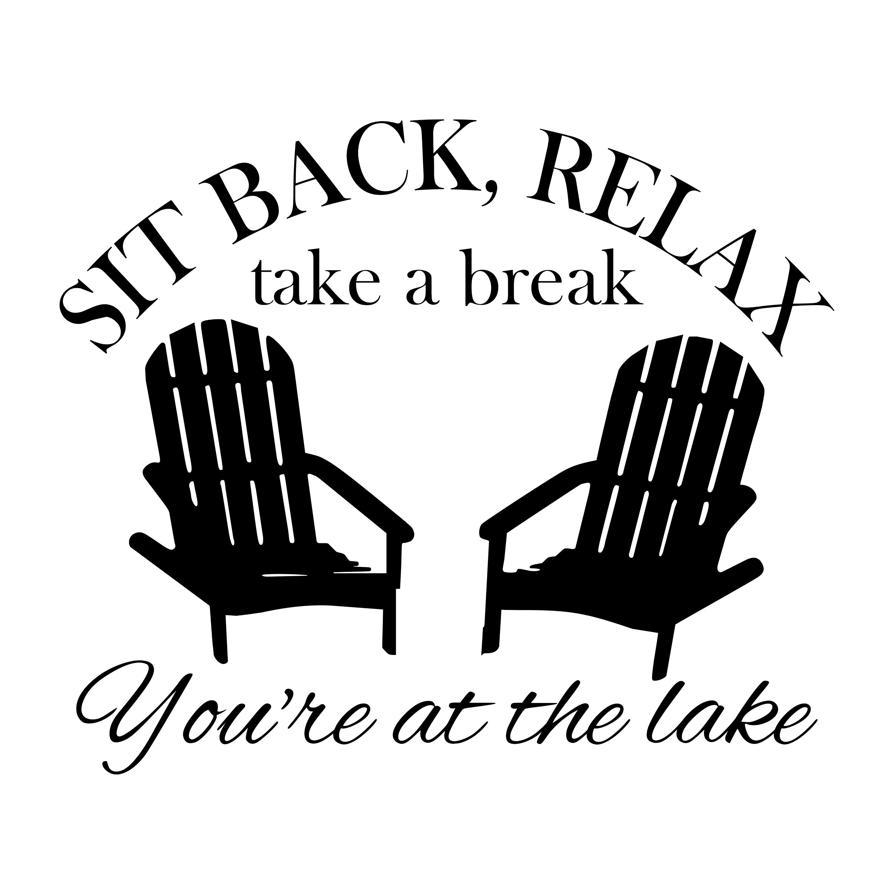 Sit Back Relax You're at the Lake Vinyl Decal Adirondack Etsy
