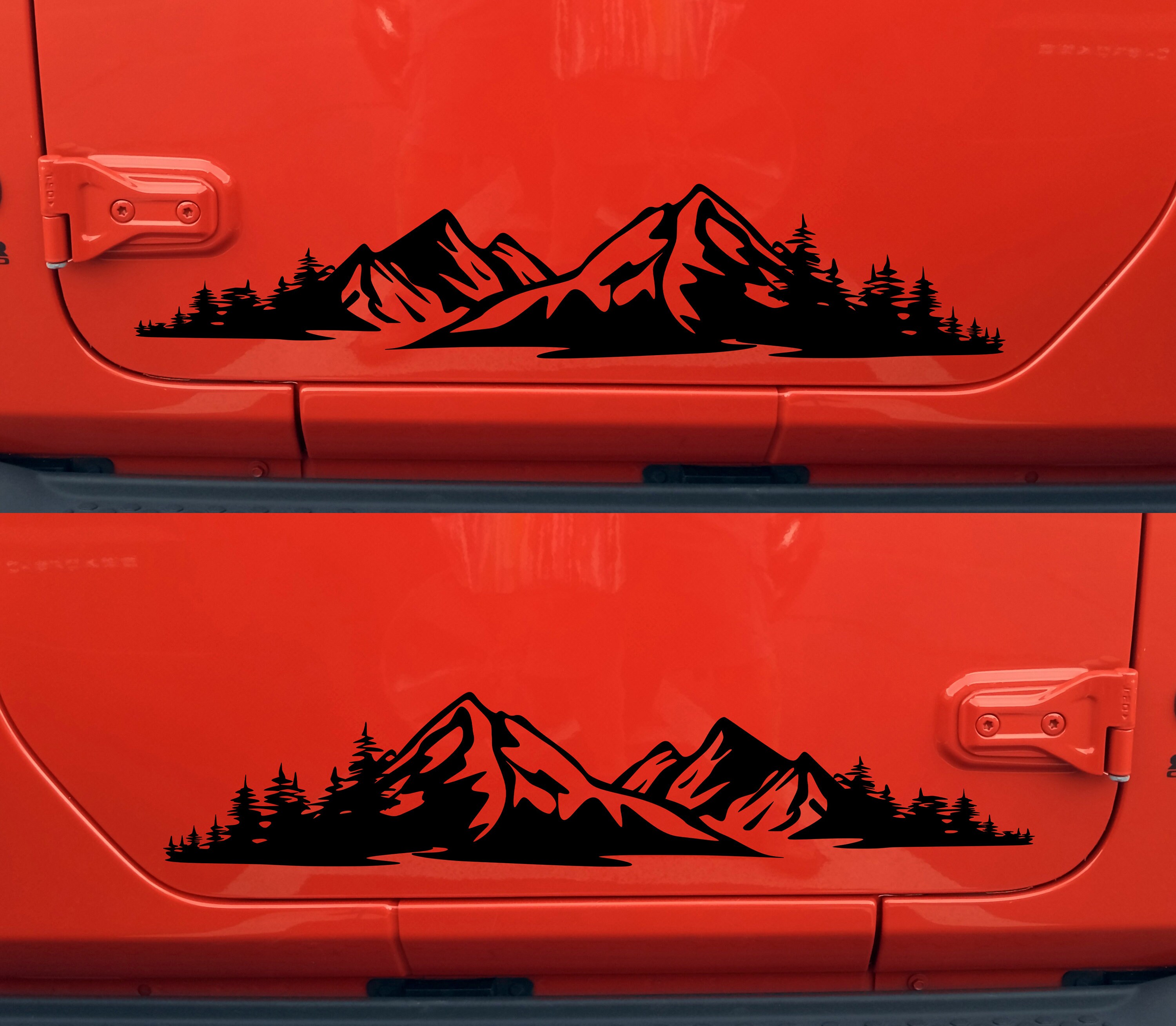 Mirrored Mountain Vinyl Decal Pair Truck Camper RV Forest Adventure ...