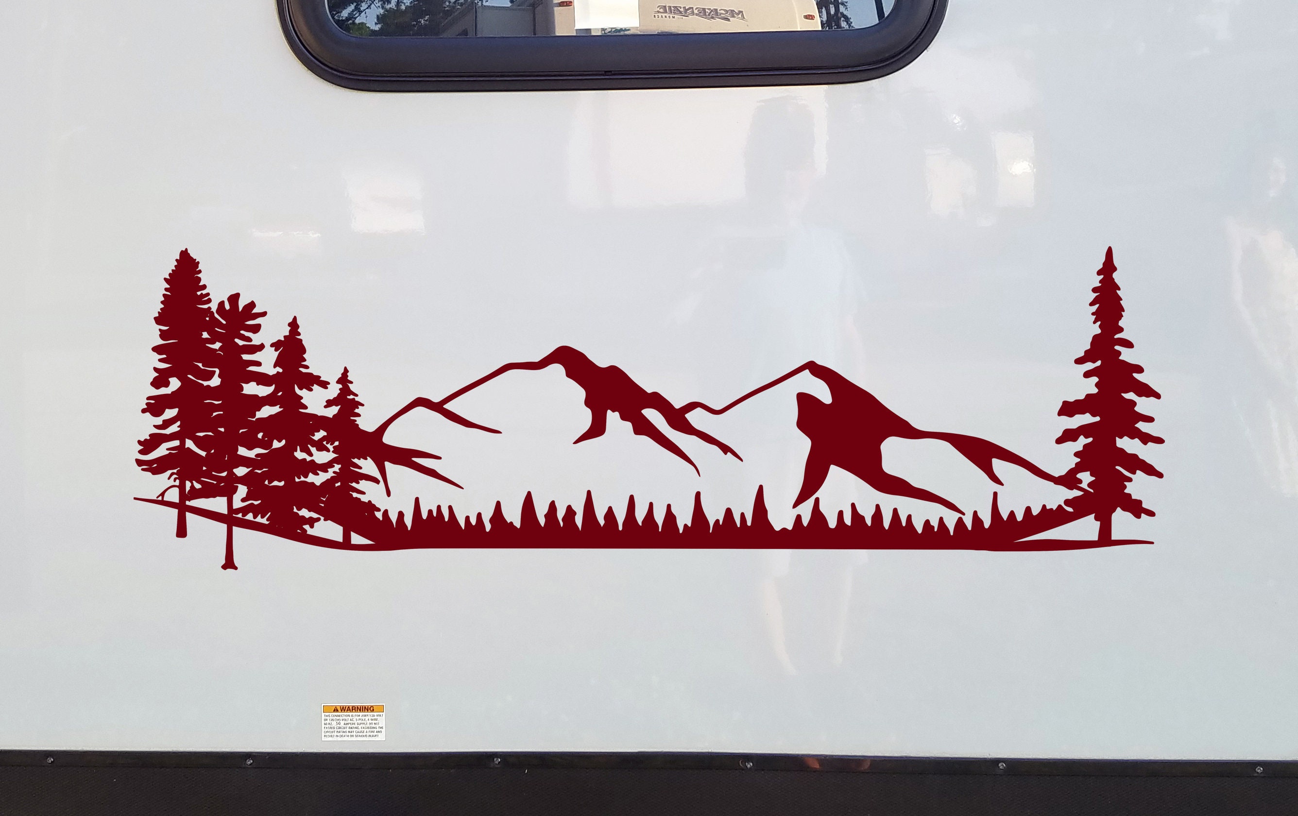Mountains Forest Scene Vinyl Decal V1 - Camper RV Travel Trailer ...