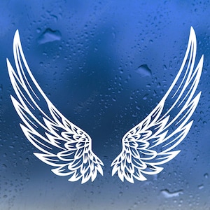 May include: White angel wings decal sticker, perfect for adding a touch of whimsy to your car window or any smooth surface.