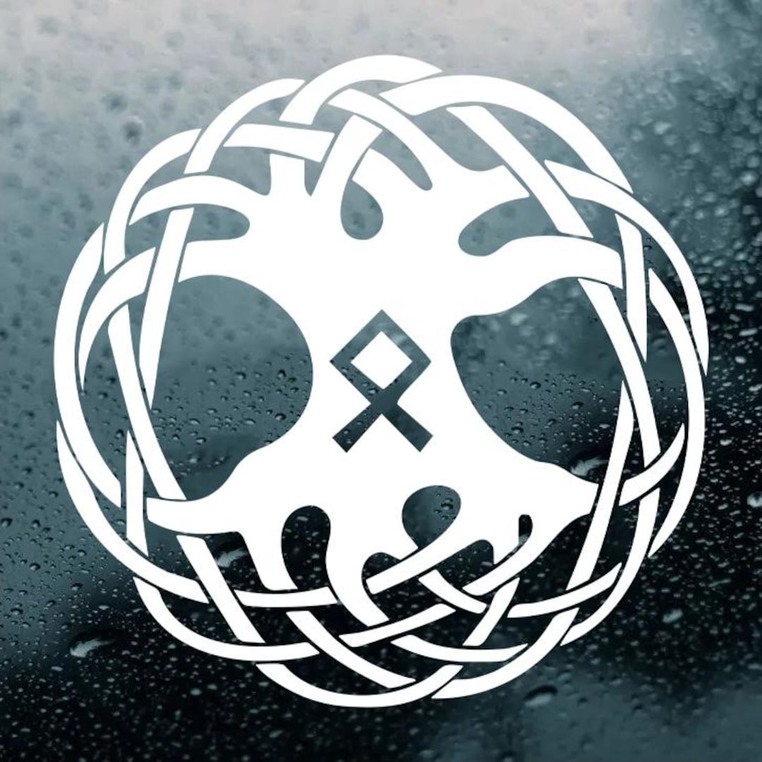 Tree of Life With Othala Rune Vinyl Decal | Viking Yggdrasil Norse ...