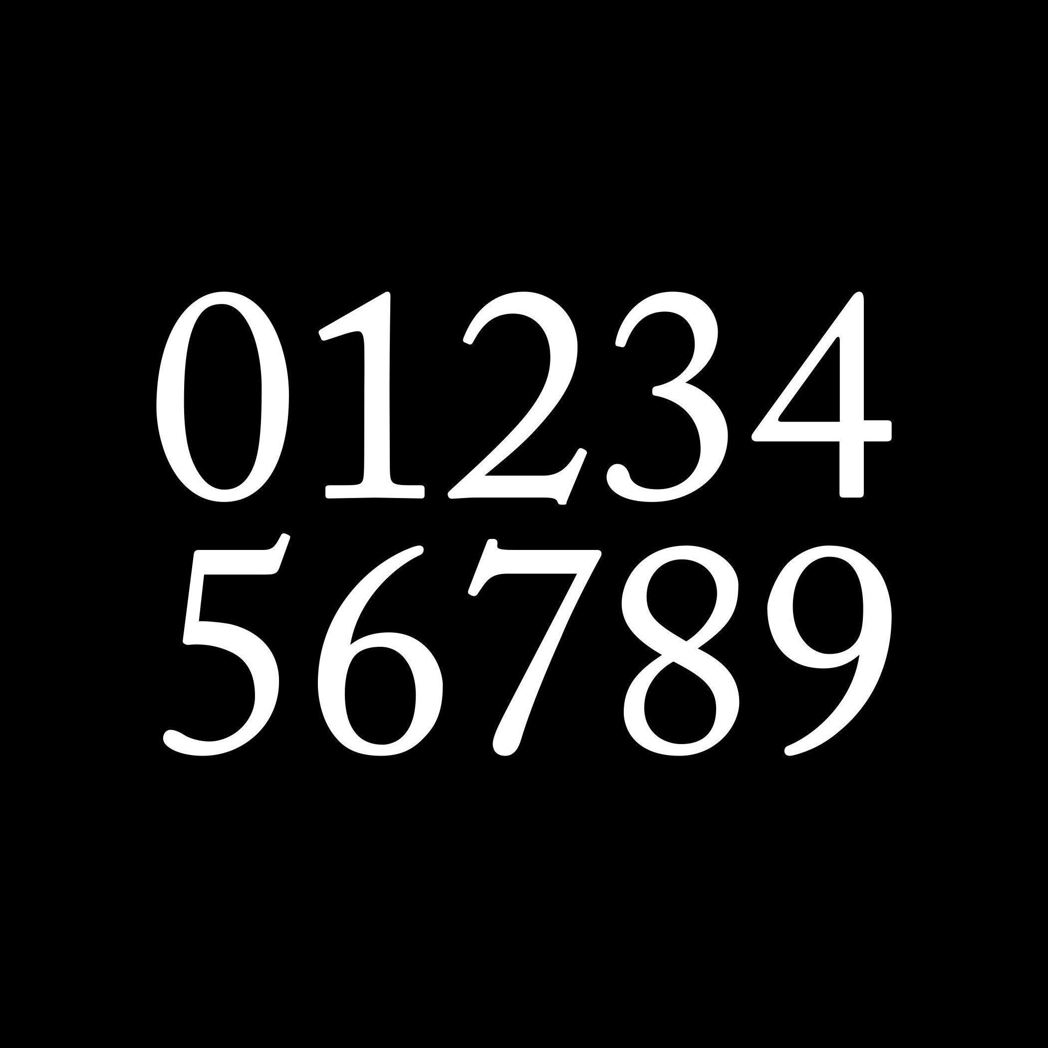 4 Sets of Old Style Die Cut Numbers Vinyl Decals Stickers Etsy