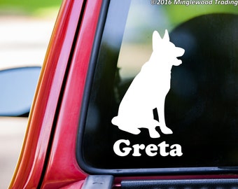 German Shepherd w/ Personalized Name - Vinyl Decal Sticker