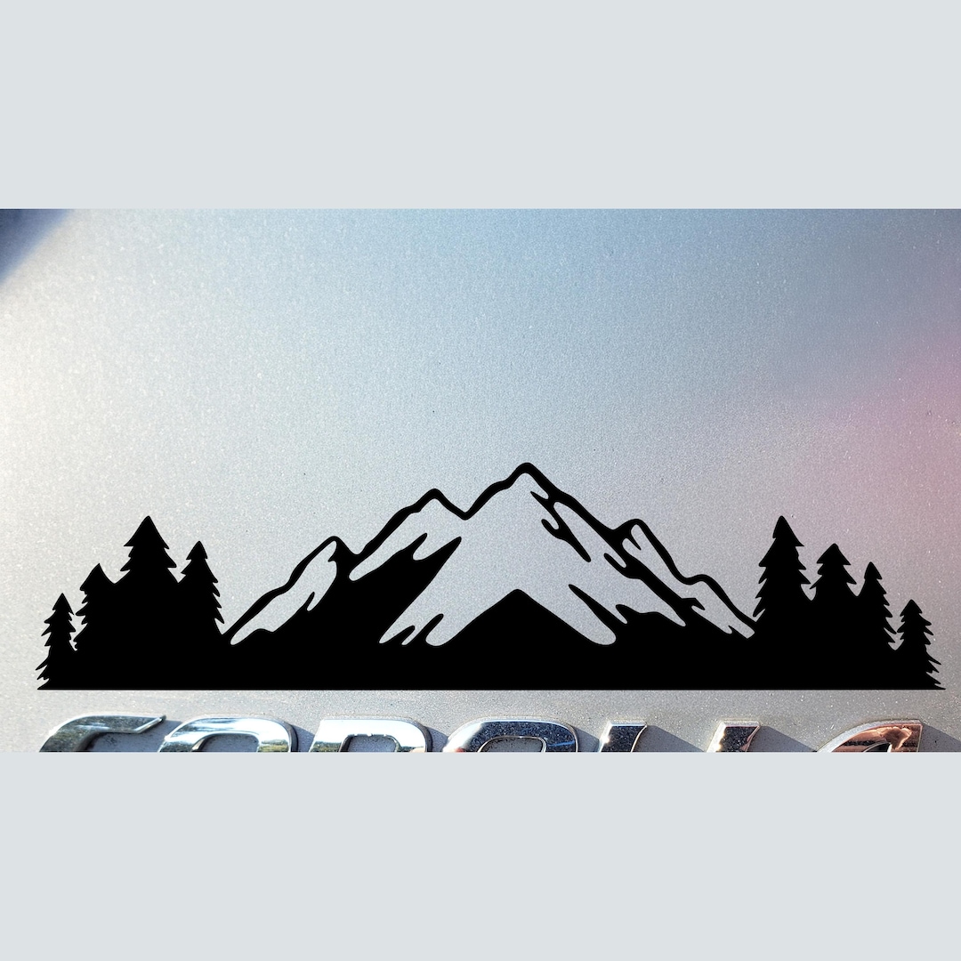 Mountains and Trees Vinyl Decal | Outdoor Adventure Car Truck SUV ...