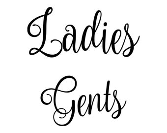 Ladies & Gents Vinyl Decal Stickers - Bathroom Door Set - Restroom