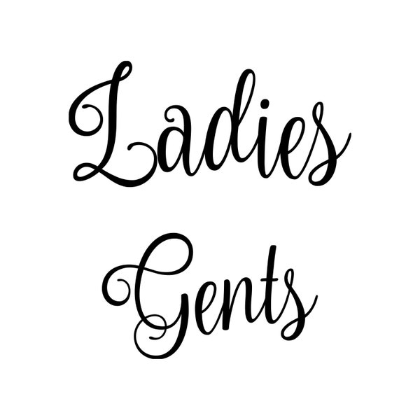 Ladies & Gents Vinyl Decal Stickers - Bathroom Door Set - Restroom