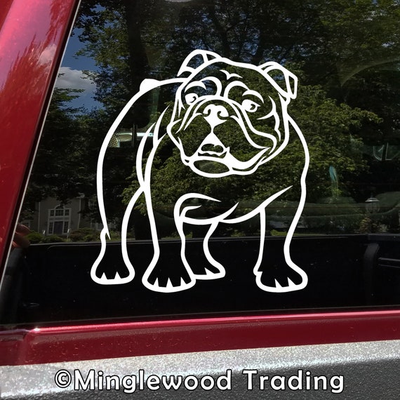 I Love My Bulldog Dog 4" Car Truck Home Vinyl Sticker Decal Pet Gift USA 