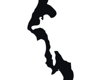 Whidbey Island Vinyl Decal – Washington Map Outline Sticker – Car Truck RV Boat Laptop – Die Cut Graphic