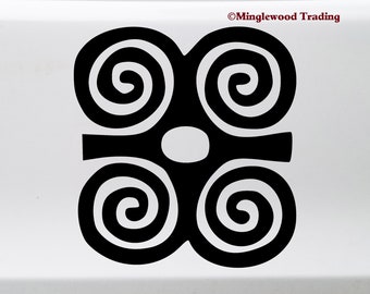 Dwennimmen Vinyl Sticker - Adinkra Strength Wisdom Symbol - Die Cut Decal (ram's horns, humility)