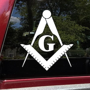 Freemasonry Symbol | Custom Vinyl Decal Sticker for Car Window Wall Devices | Masonic Lodge