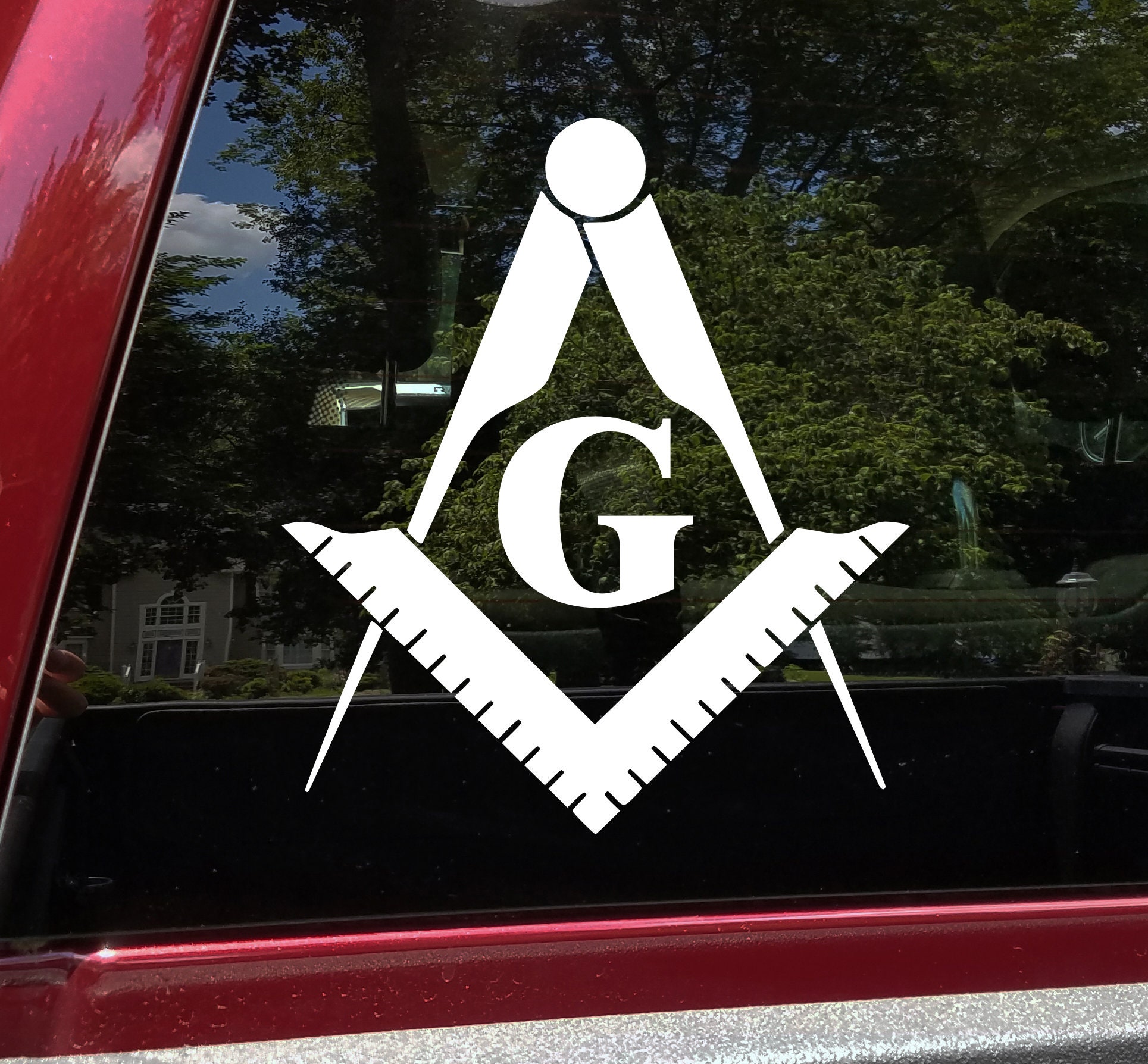 Freemasonry Symbol | Custom Vinyl Decal Sticker for Car Window Wall Devices | Masonic Lodge