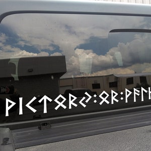 Victory or Valhalla in Elder Futhark Vinyl Decal - Viking Norse Mythology - Die Cut Sticker