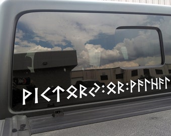 Victory or Valhalla in Elder Futhark Vinyl Decal - Viking Norse Mythology - Die Cut Sticker