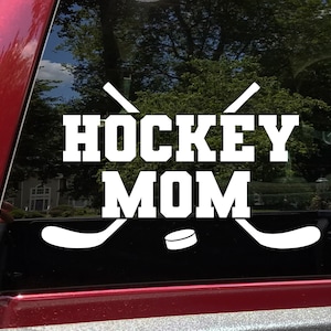 Hockey Mom Vinyl Decal - Ice Roller Puck Sticks - Die Cut Sticker