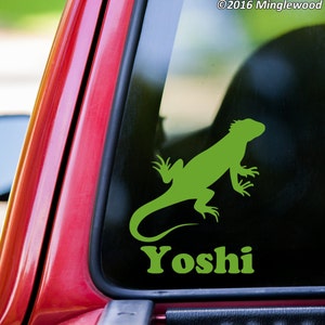 Iguana with Personalized Name Vinyl Decal Sticker - Lizard Reptile
