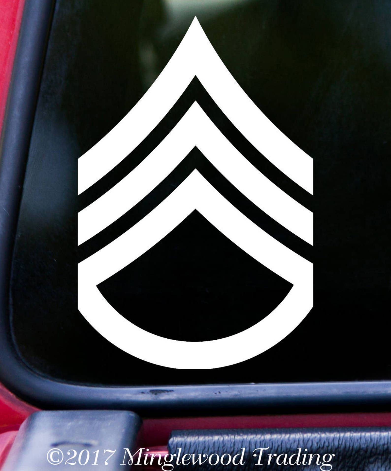 US Army E6 Staff Sergeant Insignia Vinyl Decal Sticker SSG Etsy