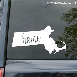 Massachusetts Vinyl Decal Sticker - MA Home State Boston