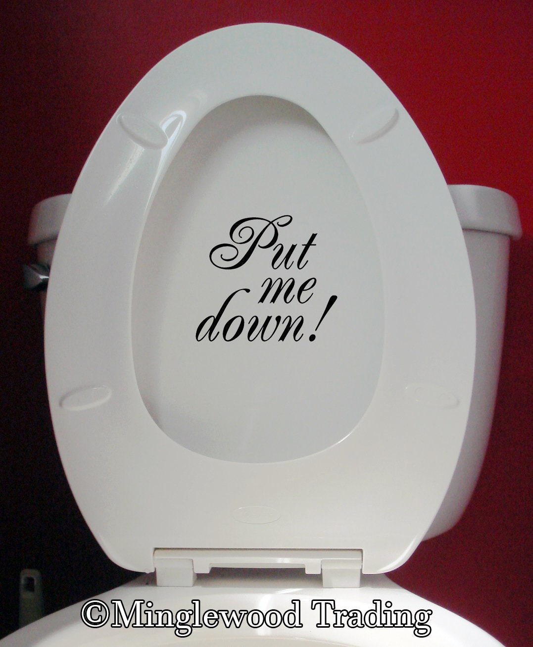 g57 Put Me Down Bathroom Vinyl Sticker Funny Restroom Decal Toilet Seat Decal 