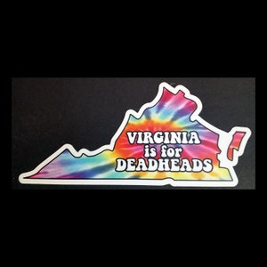 Virginia is for Deadheads 6.5" x 3" Die Cut Decal - Tie Dye