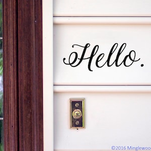 Hello Vinyl Decal Sticker - Front Door Porch Greeting