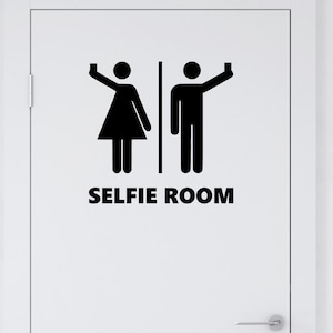 Selfie Room Vinyl Sticker - Bathroom Restroom Toilet - Die Cut Decal