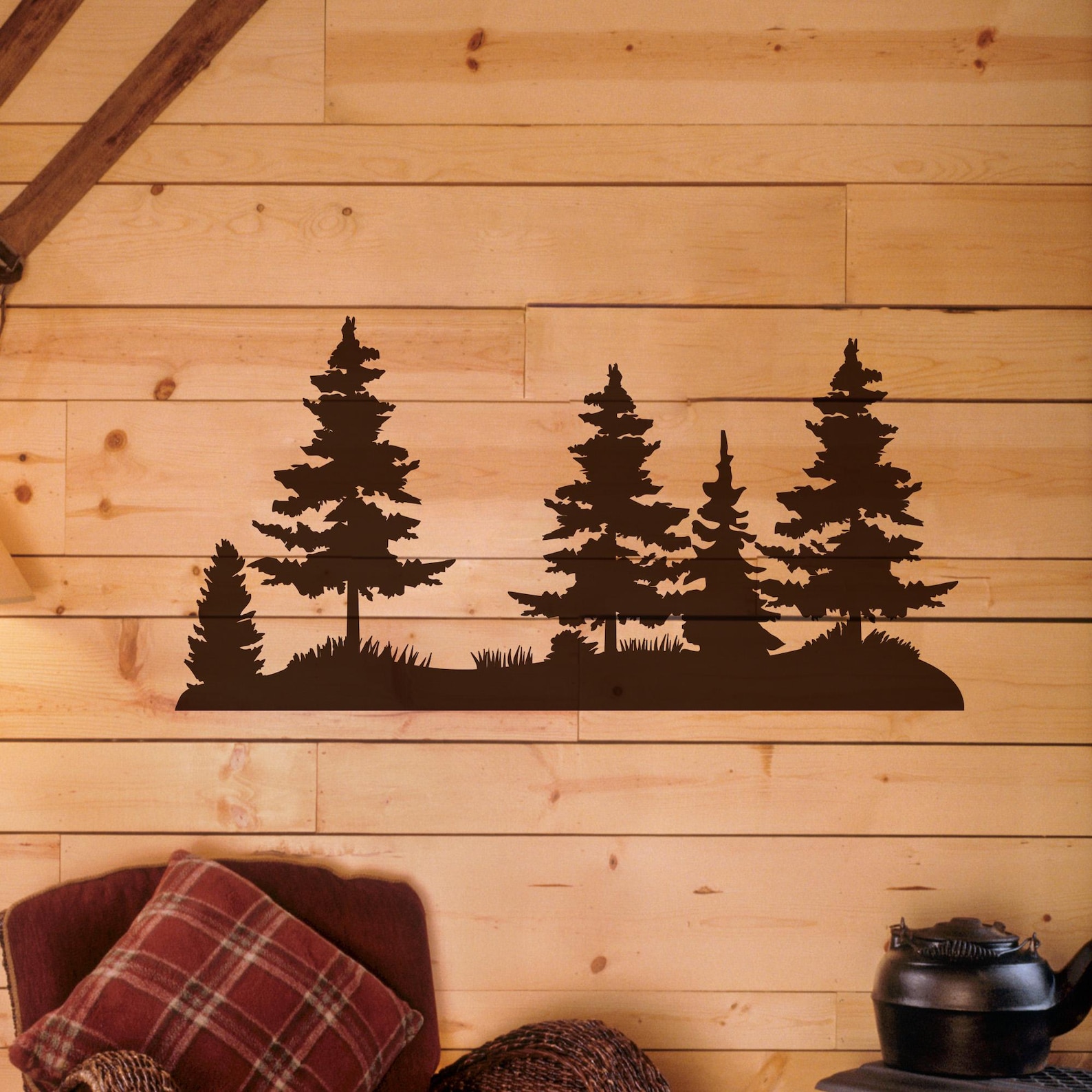 Pine Trees V2 Landscape Vinyl Decal – Forest Tree Line Sticker – 20 ...