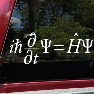 Schrodinger&#39;s Wave Theory Formula Vinyl Decal - Mathematical Equation - Die Cut Decal