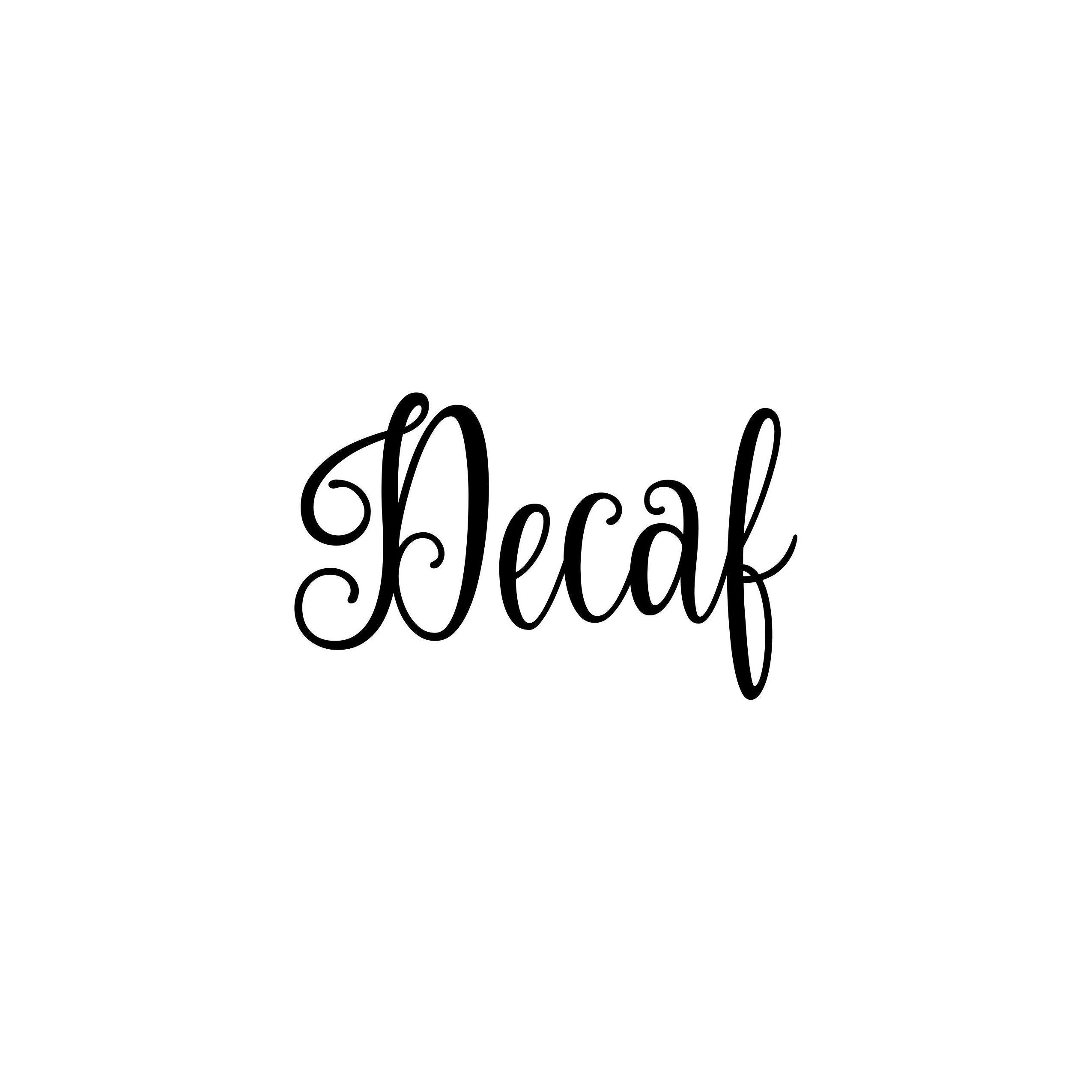 Decaf Vinyl Sticker - Kitchen Pantry Organization Label Coffee - Die ...