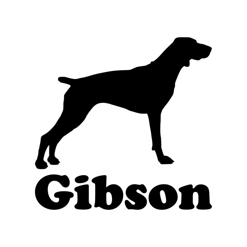 German Shorthaired Pointer With Personalized Name Vinyl Etsy