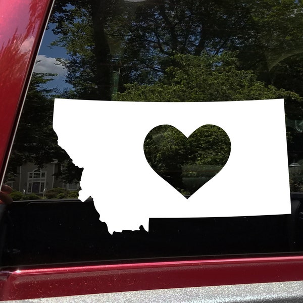 Montana Heart State Outline Vinyl Decal -Big Sky Country - Die Cut Sticker