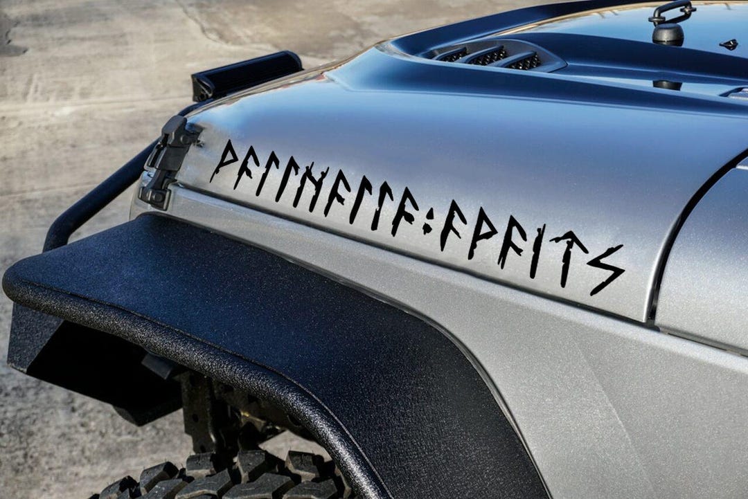 Valhalla Lettering Valhalla Awaits V2 Elder Futhark Rune Decal – Norse Viking Celtic Vinyl ...