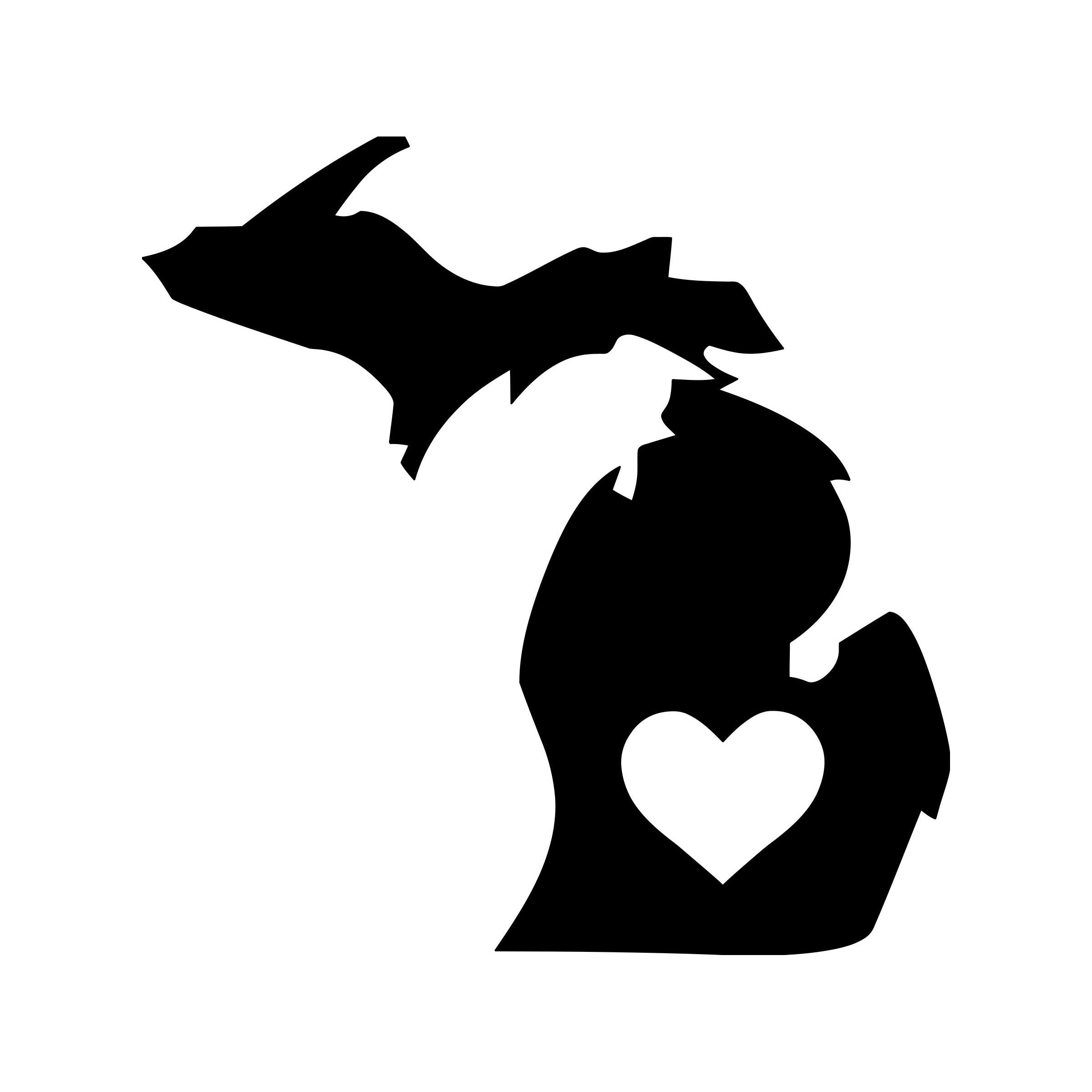 MICHIGAN HEART Vinyl Decal Sticker State Love MI Etsy