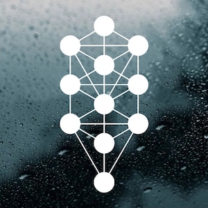 Kabbalah Tree of Life Vinyl Decal - Mystical Diagram - Die Cut Sticker