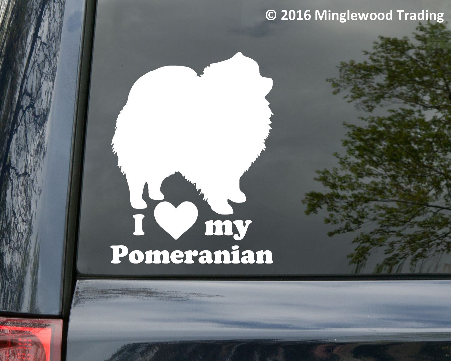 I Heart Love My Pomeranian decal sticker