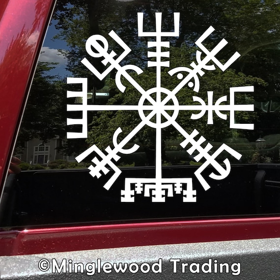 Set of 4 viking mythology symbol stickers car window laptop decal runes norse