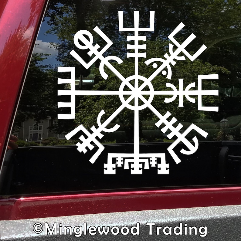 Set of 4 gold viking symbol stickers car window laptop decal runes norse