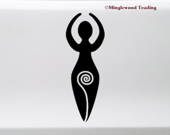 Spiral Goddess Vinyl Sticker - Divine Feminine Pagan Symbol - Die Cut Decal