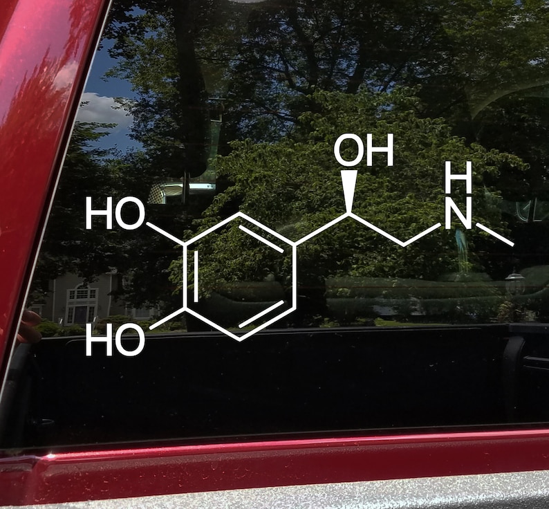Adrenaline Chemical Compound Vinyl Decal - C9H13NO3 Epinephrine - Die ...
